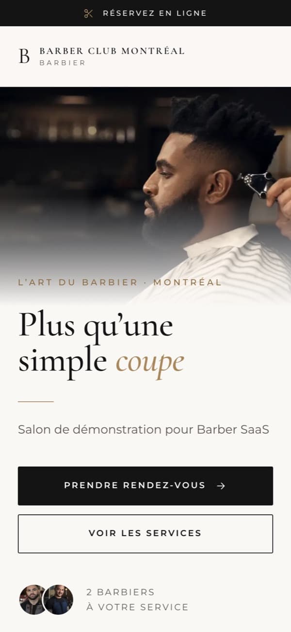 Le site d’un salon sur téléphone